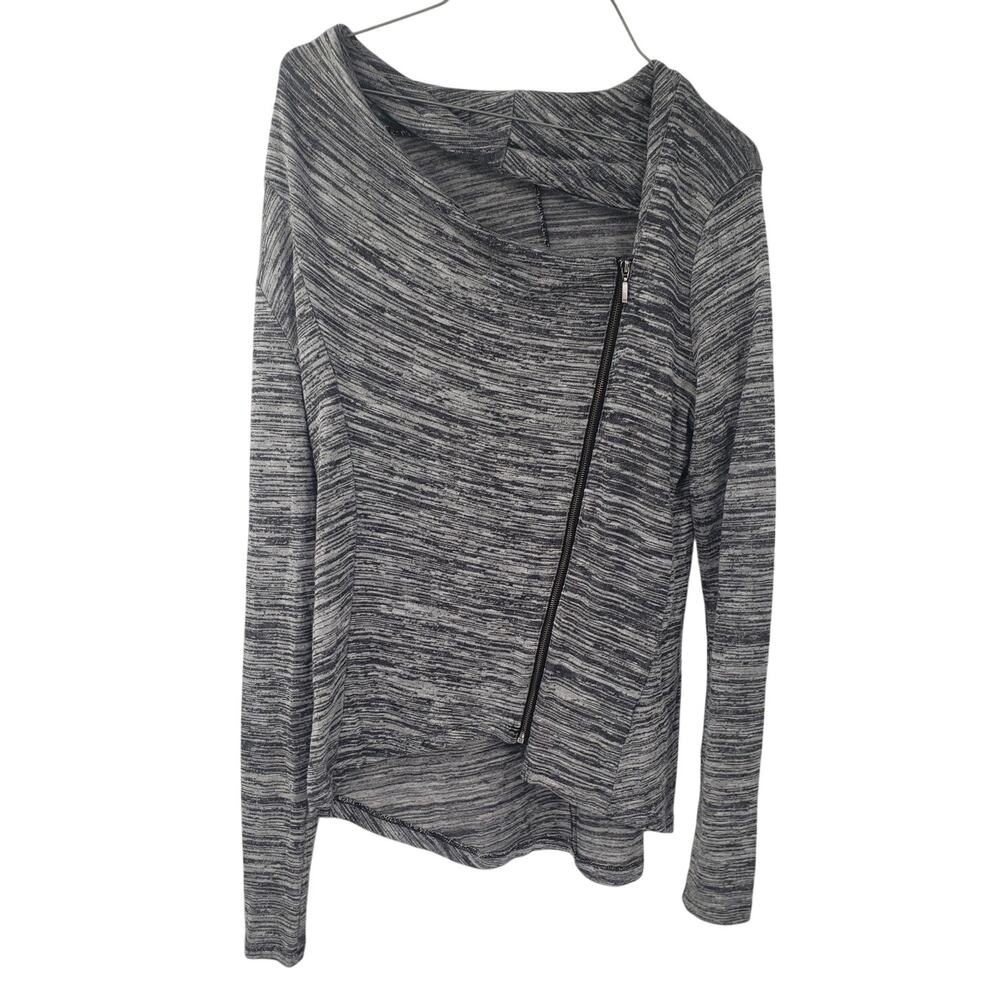 MAURICES Gray Zip Detail Long Sleeve Top Womens Size Large L